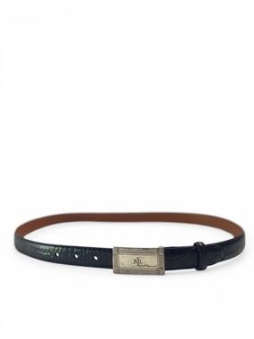 Lauren Ralph Lauren LRL Italian Leather Croc Embossed Belt in Brown Size L